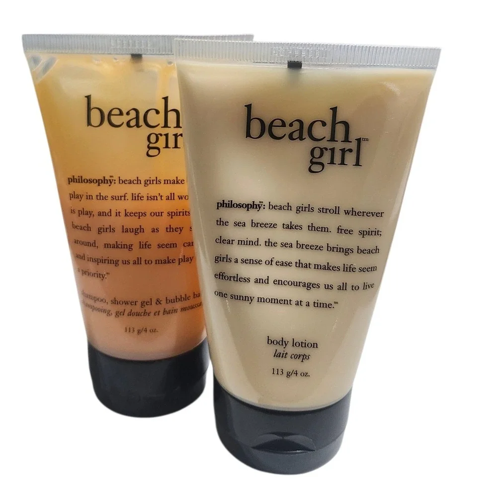 Philosophy Beach Girl Set New Sealed Shampoo Shower Gel Body Lotion 4oz Rare‎